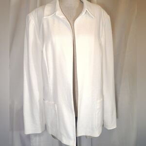Sag Harbor Vintage, Women Suit Jacket White Pockets BttnUp, Collar, Nordstrom,16